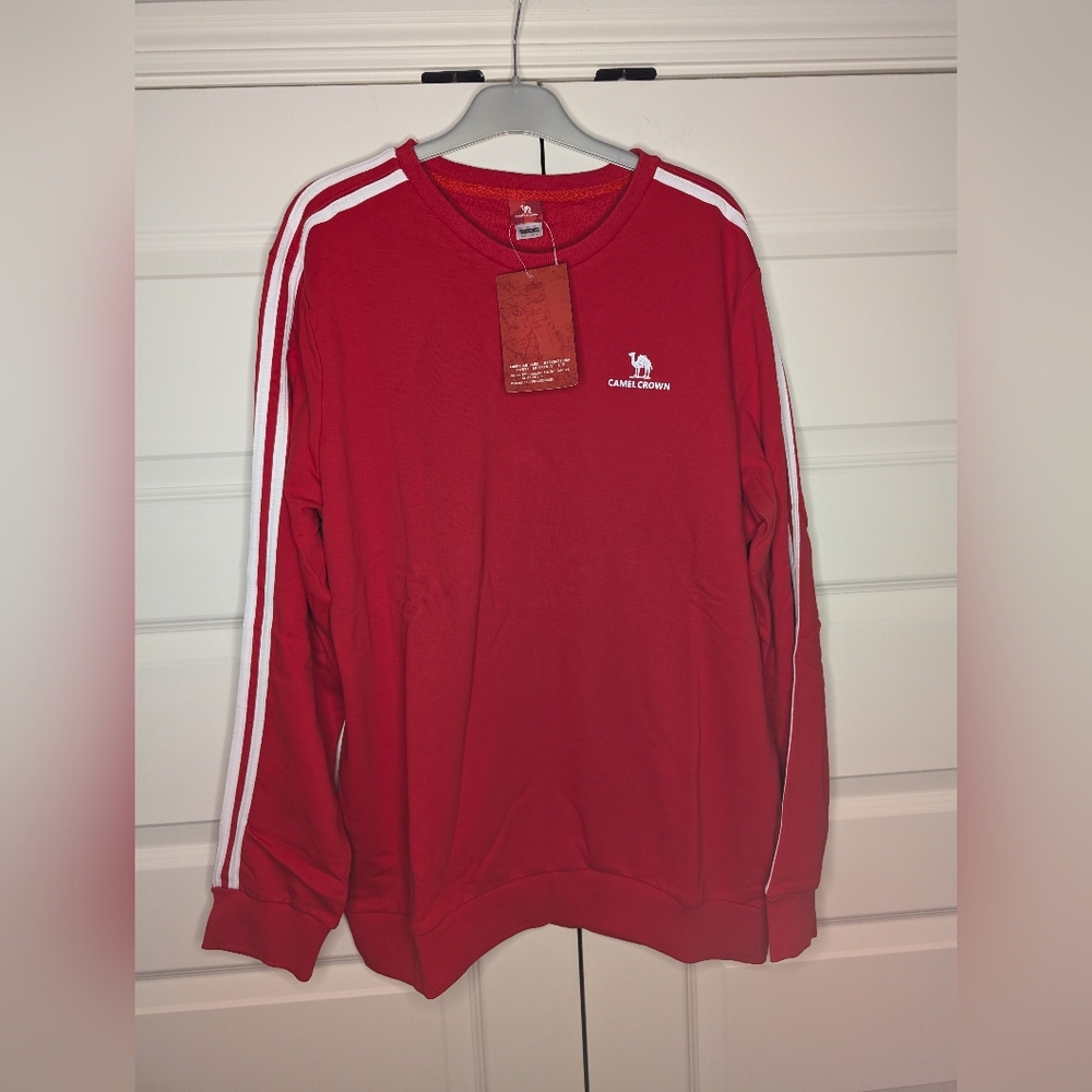 NWT Camel Crown XL Red Mens Long Sleeve Sweater